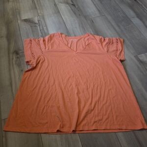 Lane Bryant Peach Short Sleeve Top
